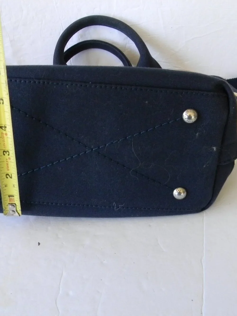 MARC BY MARC JACOBS ST. TROPEZ NAVY BLUE SEQUIN STRIPED SATCHEL CROSSBODY FLAG